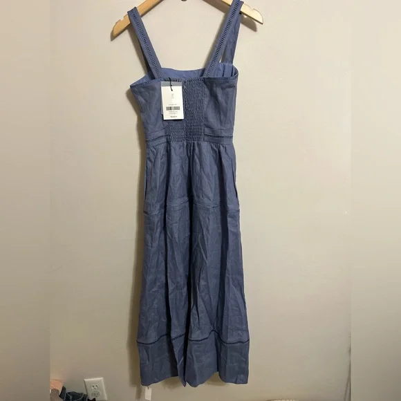 NWT Reformation Everett Linen Dress in Cornflower - Picture 6 of 8
